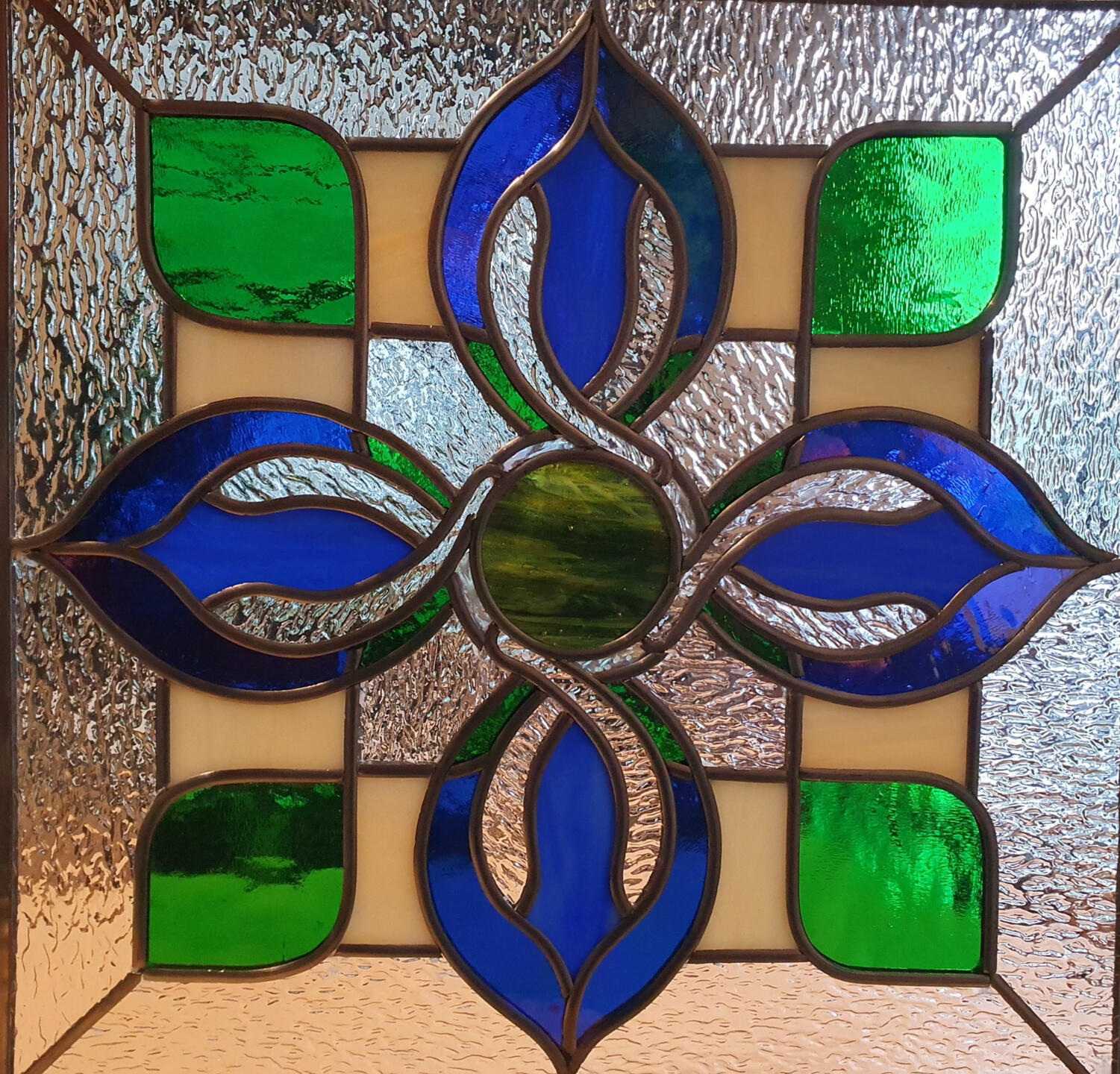 Contemporary stained glass Panel. Justin Behnke Design